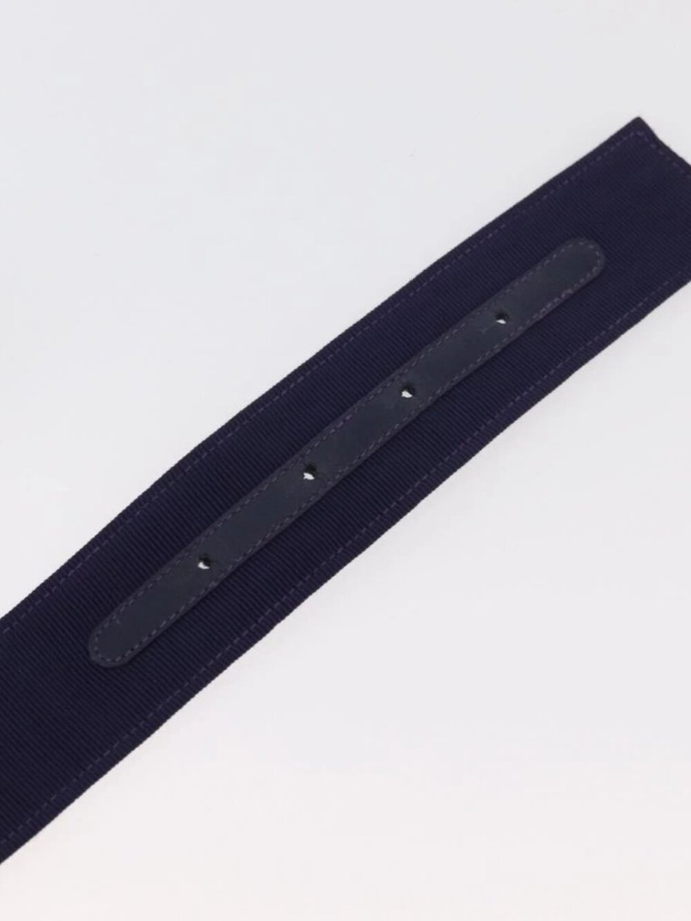 Salvatore Ferragamo Vara Ribbon Belt Canvas 29.5"" Purple Gold Auth BA13266 - Picture 8 of 9